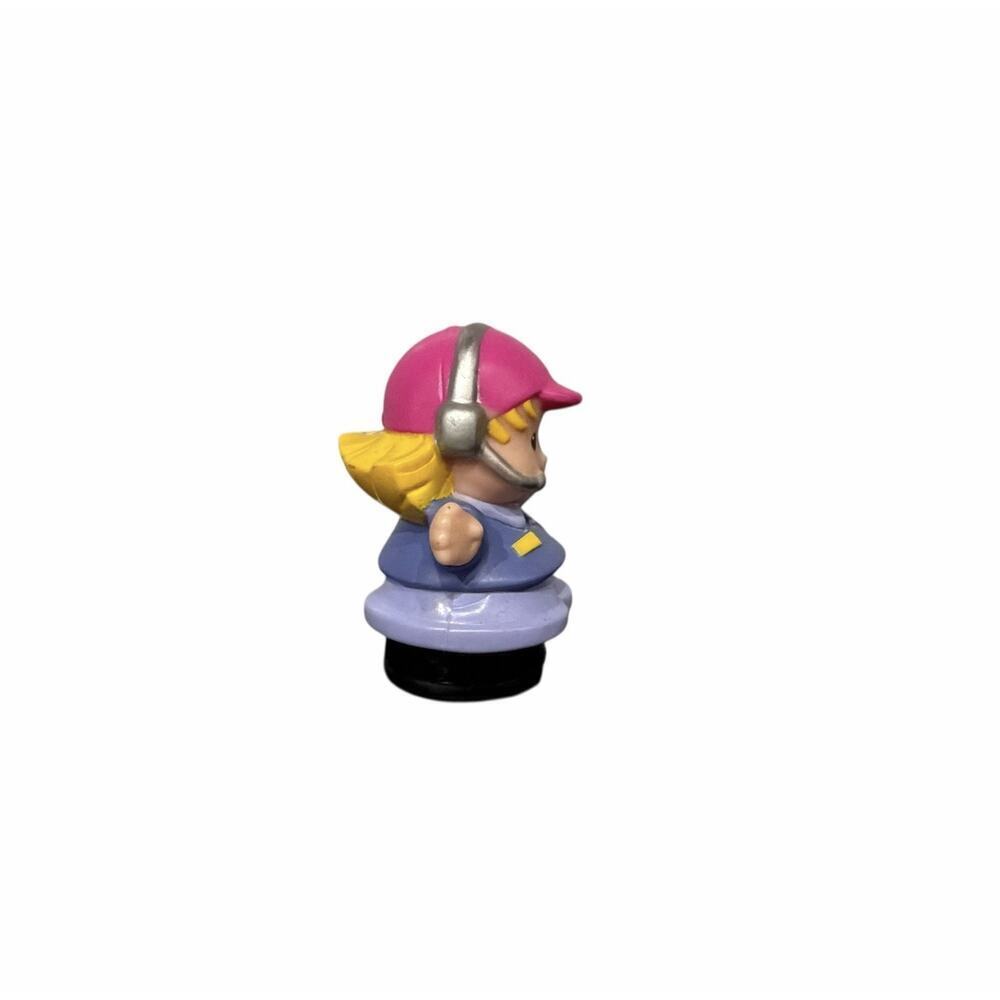 Fisher Price Little People Airplane Helicopter Pilot Paula Figure Pink Cap 2008 - Picture 3 of 7